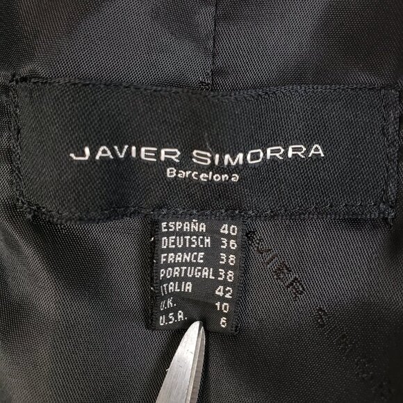 JAVIER SIMORRA Barcelona Blazer Jacket Black size 6 Preppy Y2K - Picture 6 of 16